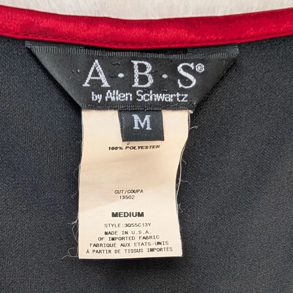 ABS by Allen Schwartz Vintage Y2K 90s Black & Red Dress - Medium - Picture 4 of 9